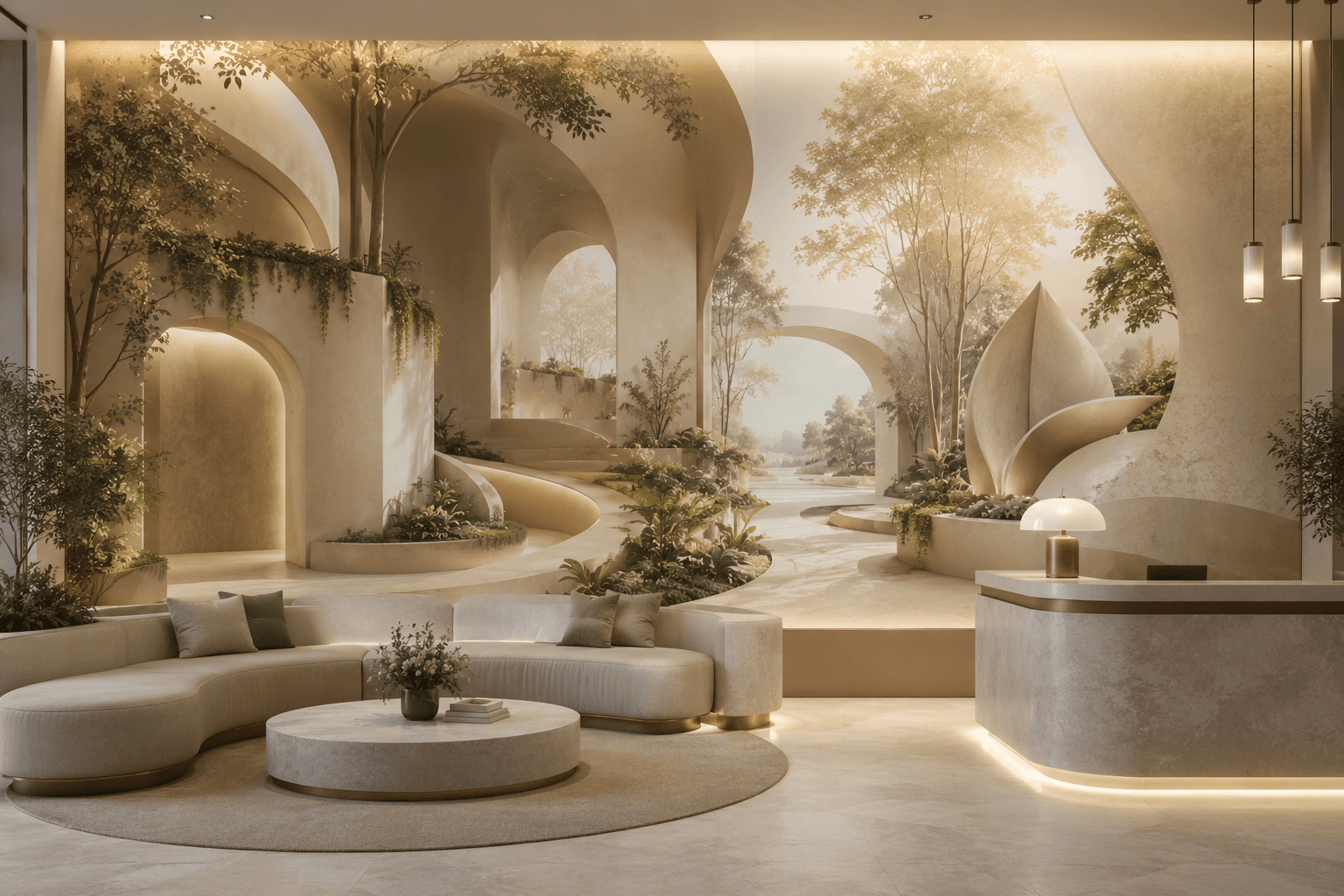 Tranquil spa environment with nature-inspired design