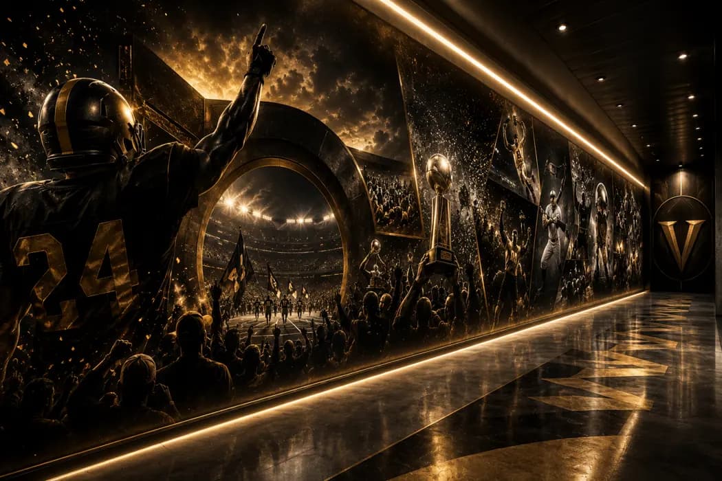 Champions Walk — digital wall mural design concept, not a completed installation